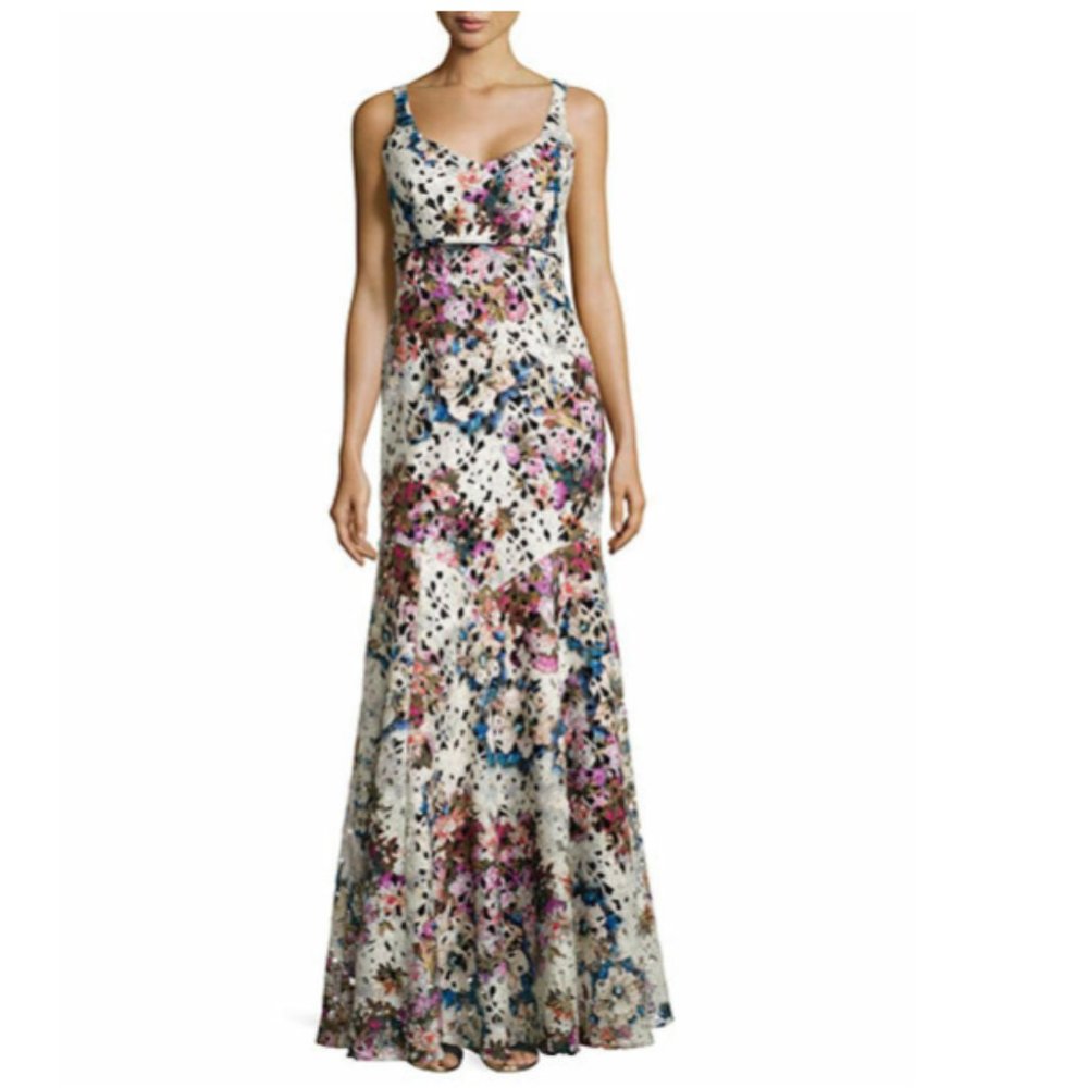 Nicole Miller Floral Lace Gown